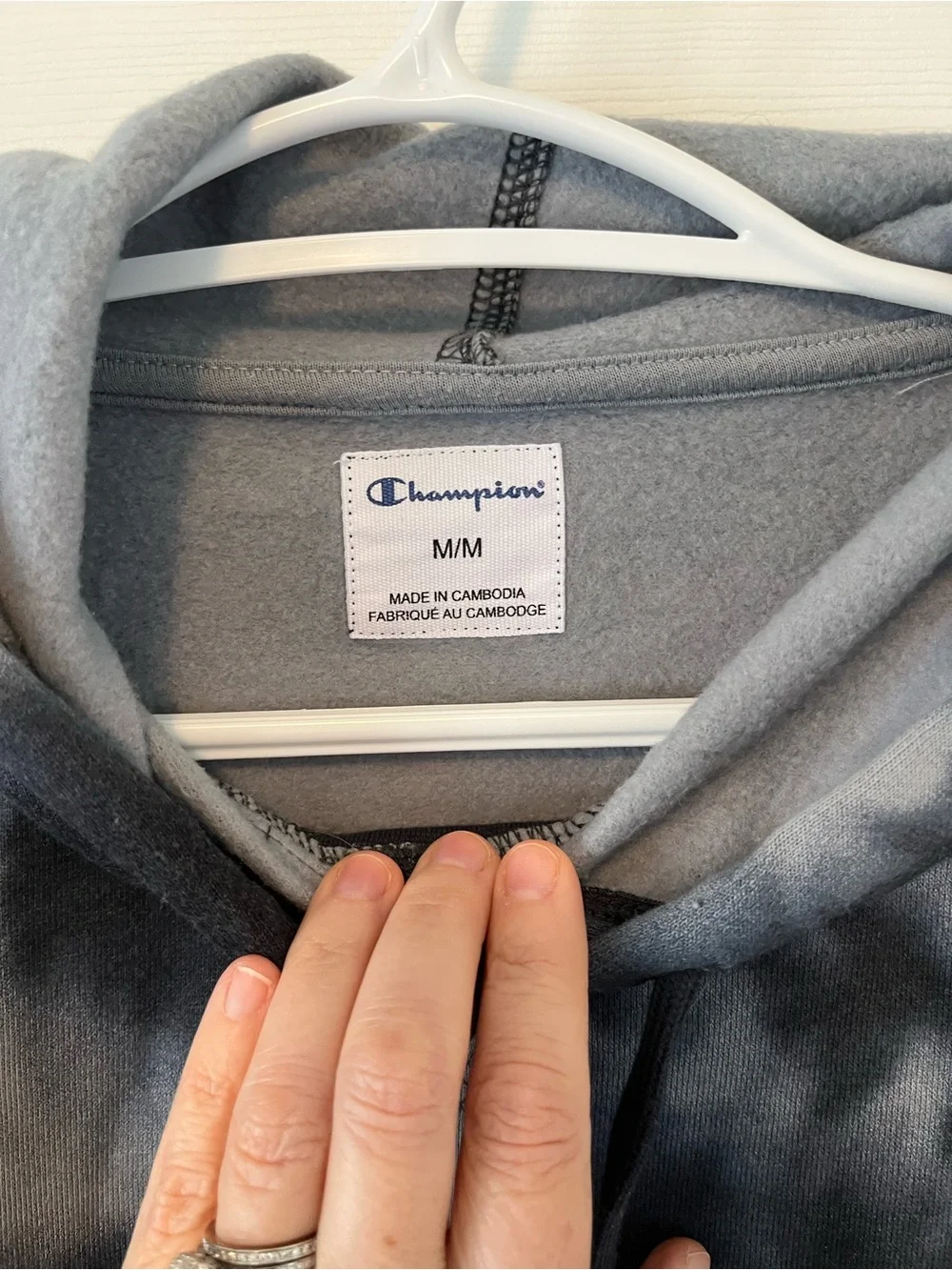 Women’s Champion Tie-Dye Hoodie in Black and Grey -M - Picture 4 of 5